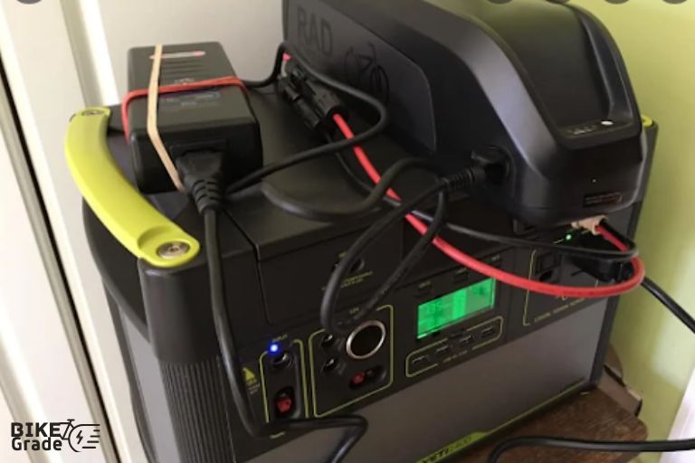 Step To Charge Your E bike Attach the Charger to The Inverter Outlet