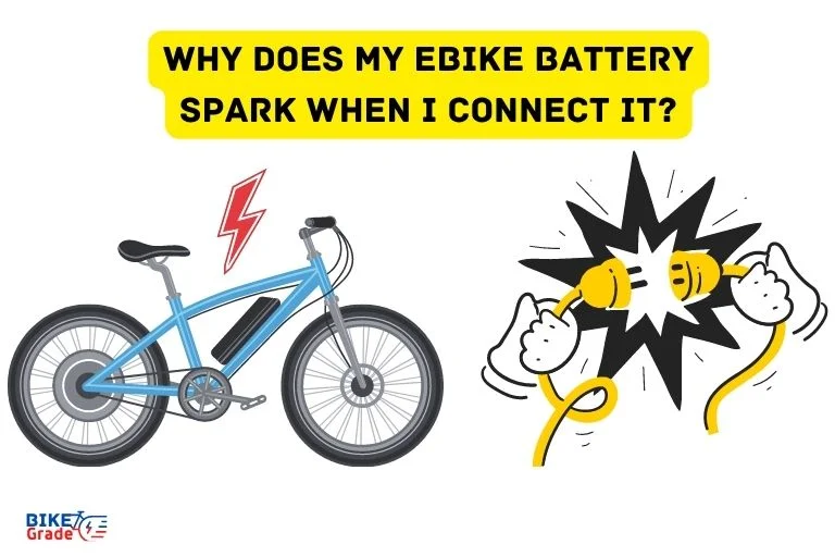 Why does my eBike battery spark when I connect it